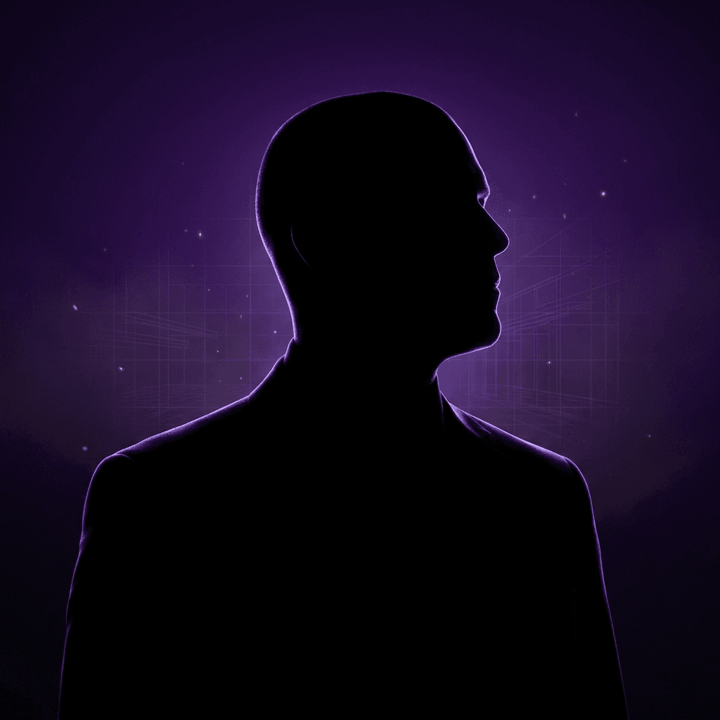 Blacked-out silhouette portrait of The Engineering Architect